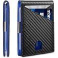 thumbnail image 1 of Wallet for Men Slim with 12 Slots RFID Blocking Men's Front Pocket Wallet Black with ID Window (CARBON BLACK AND BLUE), 1 of 5