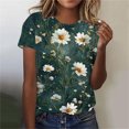thumbnail image 2 of Summer Clothing Top for Womens Fashion Spring Floral Print Shirts Women Loose Casual Pullover Short Sleeve T-Shirts Tops, 2 of 4