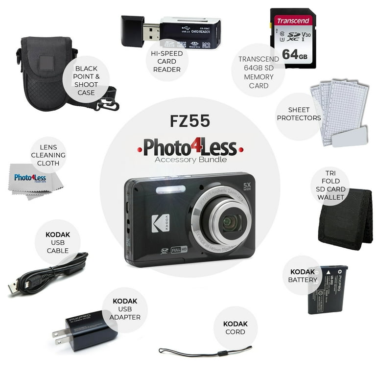 Kodak PIXPRO FZ55 Point Shoot Compact Digital Camera Black