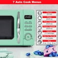 thumbnail image 4 of Galanz Retro Countertop Microwave Oven with Auto Cook & Reheat, Defrost, Quick Start Functions, Easy Clean with Glass Turntable, Pull Handle, .7 cu ft, Green, 4 of 8