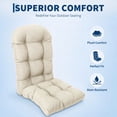 thumbnail image 3 of Garvee 48.4x19.7x4 in High Back Thick Adirondack Cushion with Ties, Water-Resistant, Beige, 3 of 8