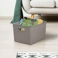 thumbnail image 3 of Superio 22L Large Taupe Ribbed Storage Bin with Lid, Plastic Storage Bin, 3 of 8