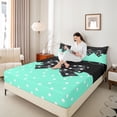 thumbnail image 4 of Homewish Kids Children Teens Cartoon Ribbon Bow Twin Sheet Sets 3pcs,Dreamy Princess Twin Fitted Sheet Microfiber,Polka Dots Breathable Flat Sheet,Lightweight Room Decor, 4 of 7