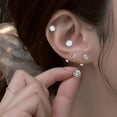 thumbnail image 3 of DESIGNICE 2Pcs Stud Earrings for Women,Low Bulk Stud Earrings for Women Hypoallergenic,Skin-Safe Flat Back Stud Earrings,Multicolor2, 3 of 4