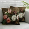 thumbnail image 3 of JEUXUS Pink Roses Art Decor Aesthetic Pillowcase Short Plush Pillow White, 3 of 5