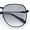 Black - Light Smoke, variant on Womens Nerdy Oversized Rectangle Metal Rim Fashion Sunglasses Black - Blue Beige