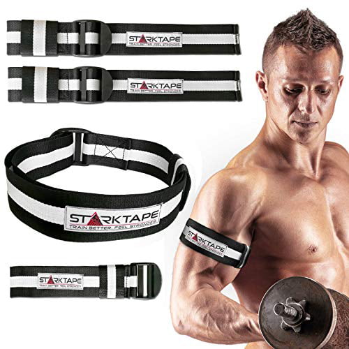 MAX BICEP STRAP Occlusion Muscle Training Bands BLACK Gym Fitness Barbell 