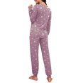 thumbnail image 3 of MINTREUS Womens Pajama Set Long Sleeve Sleepwear Nightwear Soft Pjs Lounge Sets With Pockets, 3 of 7