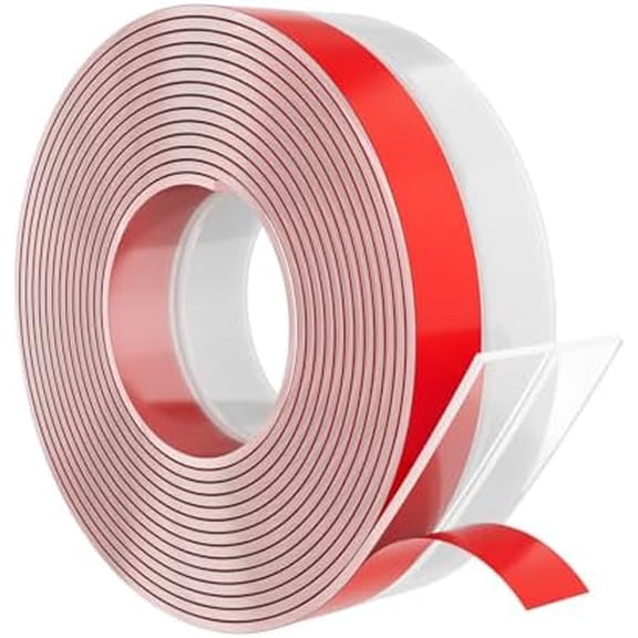 Heavy-Duty 20 ft x 1 in Weather Stripping, Door Draft Stopper Silicone Seal Strip for House and Glass Shower Doors for Collision and Side Gaps of Door and Windows, Clear