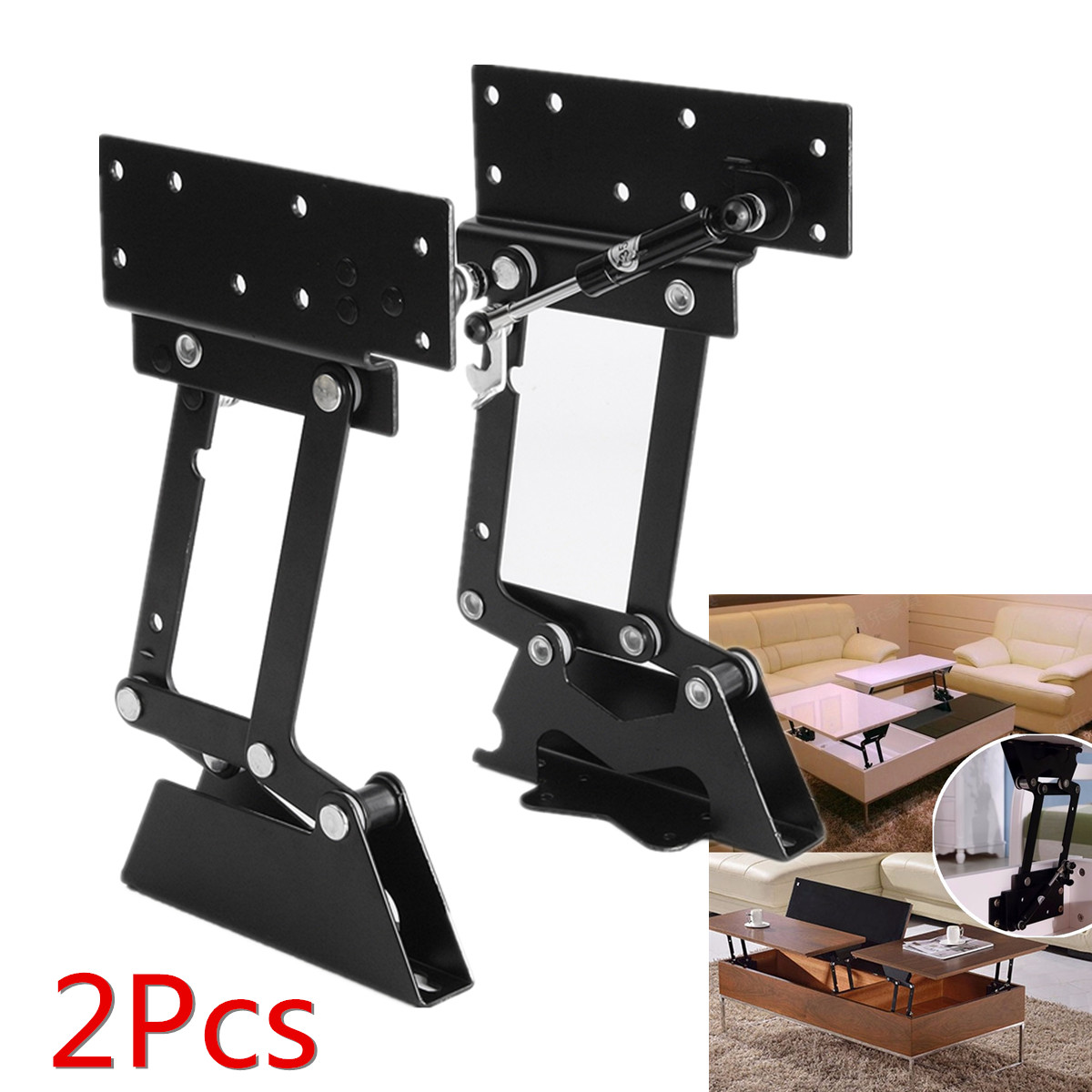2pcs Lift Up Coffee Table DIY Hardware Fitting Suppor Frame Furniture Hinge