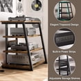 thumbnail image 5 of Homieasy 4-Tier AV Media Stand, 30'' Corner Entertainment Stand with Power Outlets and LED Lights, Adjustable Shelves, Rustic Brown, 5 of 7