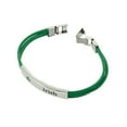 thumbnail image 2 of Irish Leather Green Cord Bracelet with Shamrock and "Irish" Engraving, 2 of 4