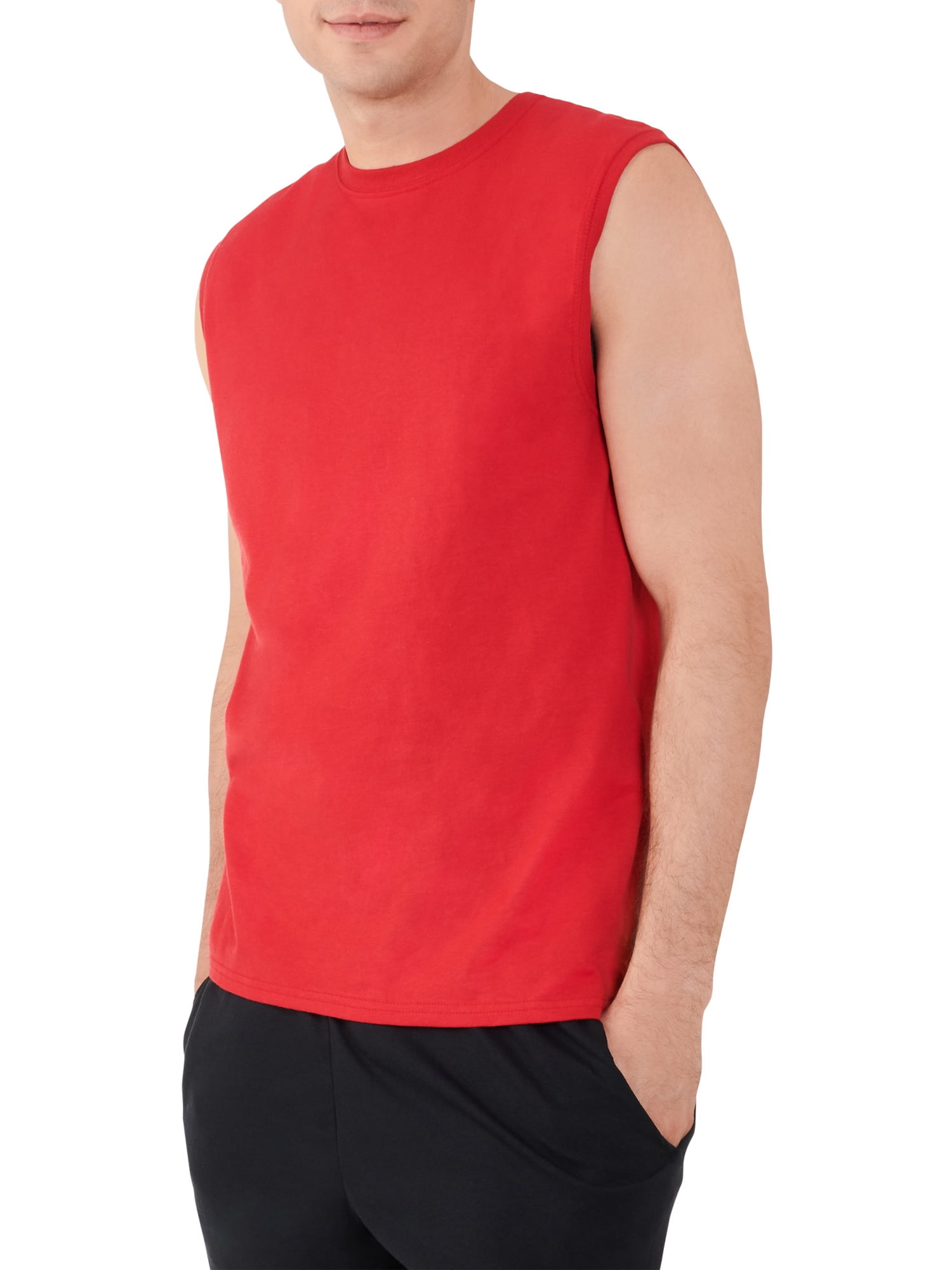 fruit of the loom platinum sleeveless t shirts