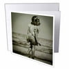 Vintage Little Girl at the Beach Victorian Era Circa 1890s 1 Greeting Card with envelope gc-301269-5