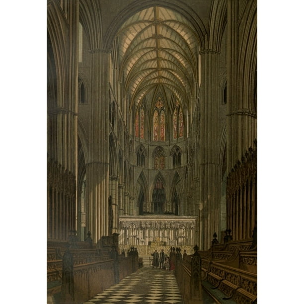 Leighton Bros Old England c.1860 Westminster Abbey Choir Poster Print