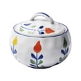 thumbnail image 1 of Qeeadeea Ceramic Sugar Pot With Lid, Solid Print Pattern Sugar Bowl With Spoon, Porcelain Spice Jar, Kitchen Decoration Storage-E-14oz, 1 of 6