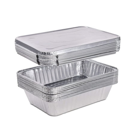 

Nicole Fantini s Disposable 9X13 Aluminum Foil/Pan With Aluminum Lids Half Size Deep Steam Table Bakeware - Cookware Perfect for Baking Cakes Bread Meatloaf Lasagna:150CT