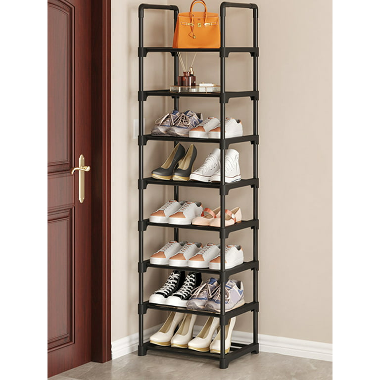 RIRPUAE 9-Tier Shoe Rack Storage Organizer, Shoe Shelf for Holds 50-55 Pairs Large Shose Stand with Adjustable Side Hooks for