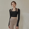 thumbnail image 1 of Blusas deportivas de Yoga para mujer, camisas de manga larga para Fitness, medias ajustadas, camiseta corta para gimnasio, ropa de entrenamiento femenina, 1 of 5
