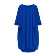 thumbnail image 4 of Ayolanni Womens Plus Size Dresses Knee-Length Blue Long Sleeve Solid Dresses Church Dresses for Ladies L, 4 of 4