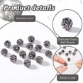 thumbnail image 4 of 100 Pcs Perles de Boule de Pavé Disco Perles de Strass en Argile Polymère Perles Rondes Jet Hématite Trou 8mm : 1mm, 4 of 6