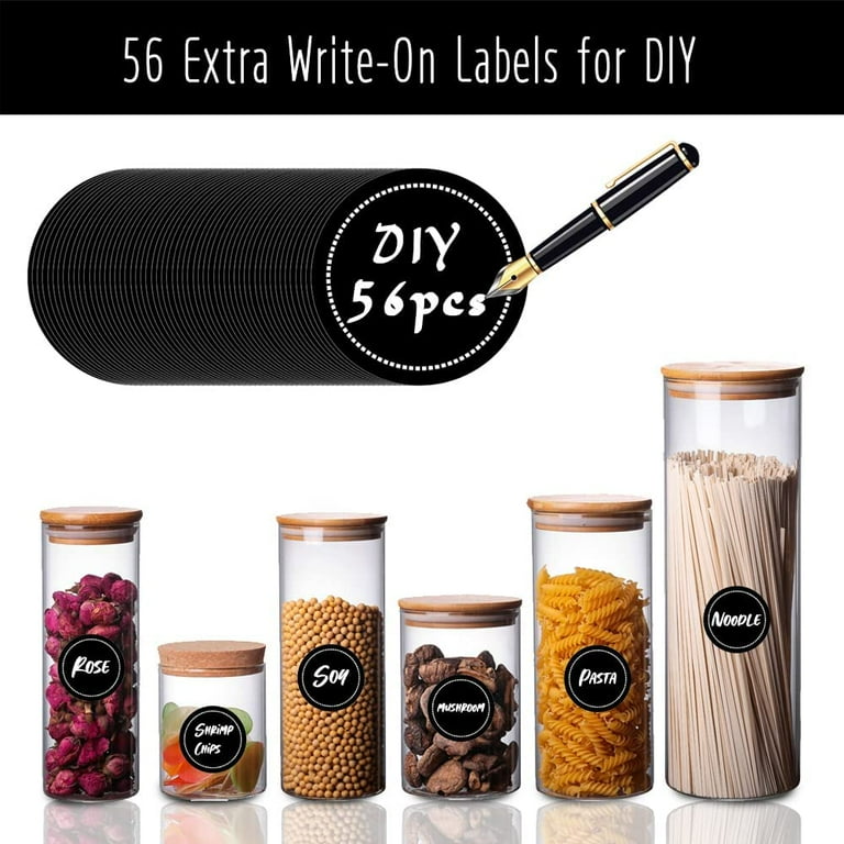 240 Pcs Spice Jar Labels, Does't Include Jars,184 Preprinted 56 Extra Write-On Labels for DIY, Waterproof, Oil Resistant, No Residue Herb Seasoning