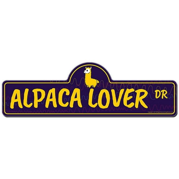 SignMission P-618 Alpaca Lover 18 x 6 in. Alpaca Lover Street Sign