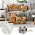 thumbnail image 6 of Burnt Orange Pumpkins Fall Outdoor Waterproof Pillow Covers, Thanksgiving Botanical Wooden Retro Decorative Square Throw Pillowcase Sofa Cushion Sham for Patio/Couch/Chair, 18"x18" 2 Pack, 6 of 8