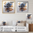 thumbnail image 4 of Designart "Gold and Blue Rose in Glass II" Floral Framed Wall Art Decor - Traditional Blue Rose Entryway Framed Wall Art Print, 4 of 6