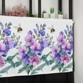 thumbnail image 6 of Flowers Bee Valances for Windows Farmhouse Kitchen Curtains Valances Rod Pocket Valance Curtains for Kitchen Windows Spring Purple Botanical Floral Leaves Simple Window Valances for Bathroom 54"x18", 6 of 6