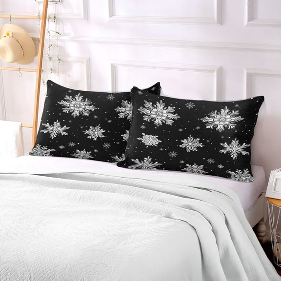Pillow Case Plush Pillow White Snowflake Case standard size/King size/Queen size Bed Pillow Pillowcases