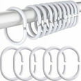 thumbnail image 1 of Ganchos para cortinas de ducha, 60 paquetes de anillos de plástico para colgar cortinas, ganchos en forma de C para cortinas de ducha de plástico, anillos de cortina de ducha para baño, 1 of 5