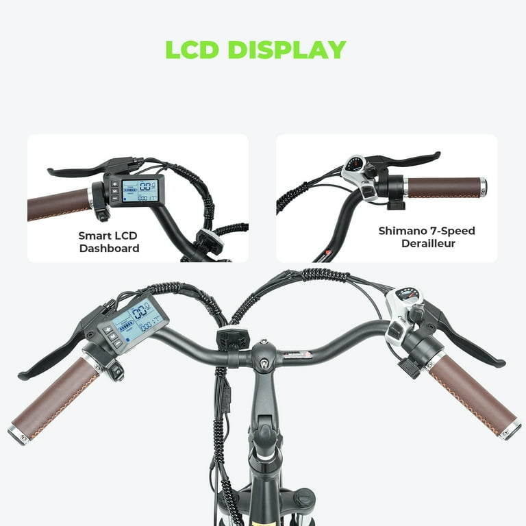 Isinwheel 26'' E-Bike, 350W Electric Bicycle, 7-Speed, Pedal
