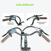 isinwheel 26'' Electric Bike for Adults, 350W Electric Cruiser Bicycle up to 45 Miles, Removeable Battery, 7-Speed and Shock Absorber Commuter E-Bike