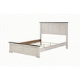 thumbnail image 5 of Full Size Solid Wood Panel Bed Frame with Antique White & Brown Finish for Bedroom, 5 of 5