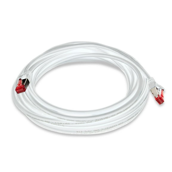 Triplett 25' White CAT6A 10GBPS Professional Grade SSTP 26AWG Patch Cable (CAT6A-25WH)