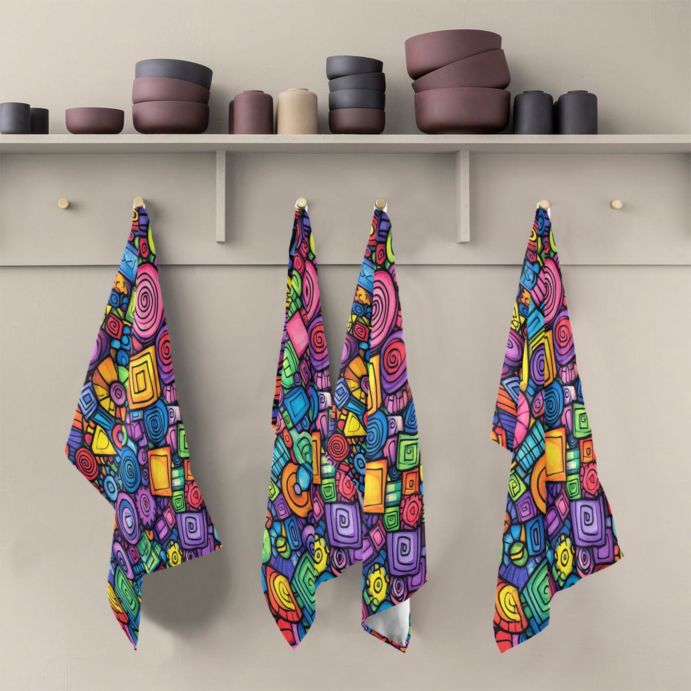 Creativity Images Kitchen Towels 6-Piece Pack Tea Towels for Kitchen Decorative Waffle Design 28x18in
