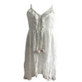 thumbnail image 4 of Robes d'Été Décontractées pour Femmes à Bretelles Spaghetti, Col en V, Ourlet en Dentelle, Maxi Sans Manches, Robe de Plage pour Vacances, 4 of 6