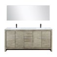 thumbnail image 3 of Lafarre 72 in W Rustic Acacia Double Vanity, Cultured Marble Top, Faucet Set & 70" Mirror, 3 of 9