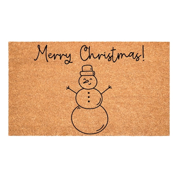 Merry Snowman Doormat, 17" x 29"