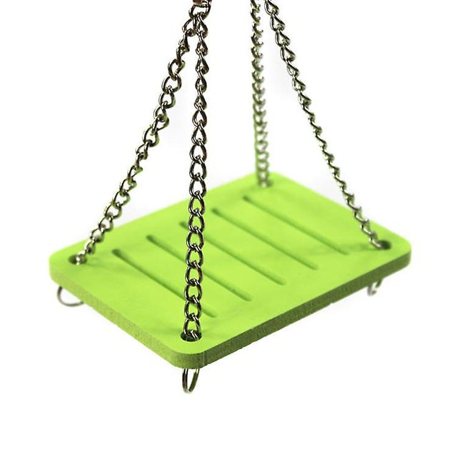 CHAO Pequeño hámster colgante columpio suministros de juguetes para mascotas oso dorado hámster columpio colgante cadena columpio puede colgar molares juguetes verde