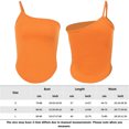 thumbnail image 2 of Top De Tirantes De Verano Dobladillo curvo Casual Corp Top Chaleco asimétrico Tops Traje de calle (Naranja L) Kuymtek para Mujer Naranja T XXL, 2 of 9