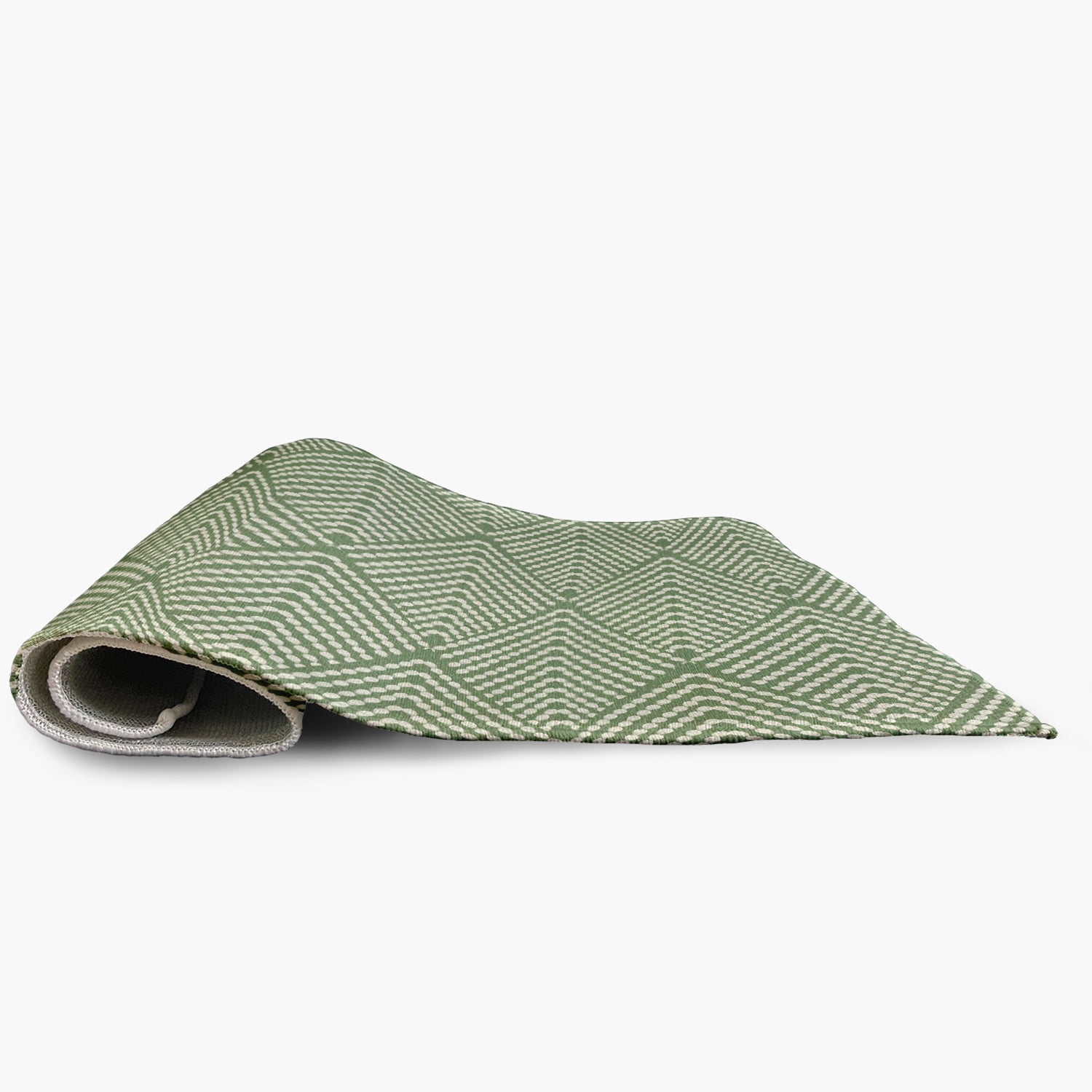 Simply Daisy 4' x 6' Muted Green Lifeflor Diamond Spring Chenille Indoor/Outdoor Rug