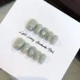 thumbnail image 4 of Ice jadeite light luxury pure handmade armor smudging Japanese style advanced sense nail patch, 4 of 7
