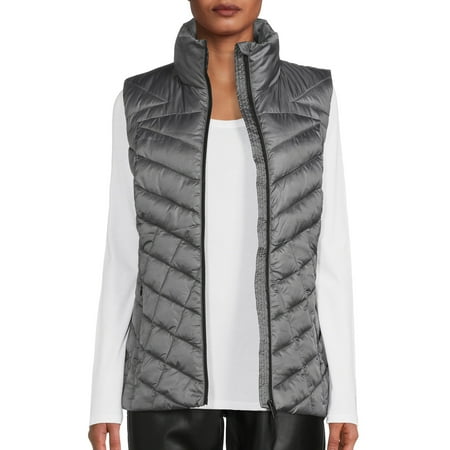 Big Chill Women's Down Blend Chevron Quilted Puffer Vest