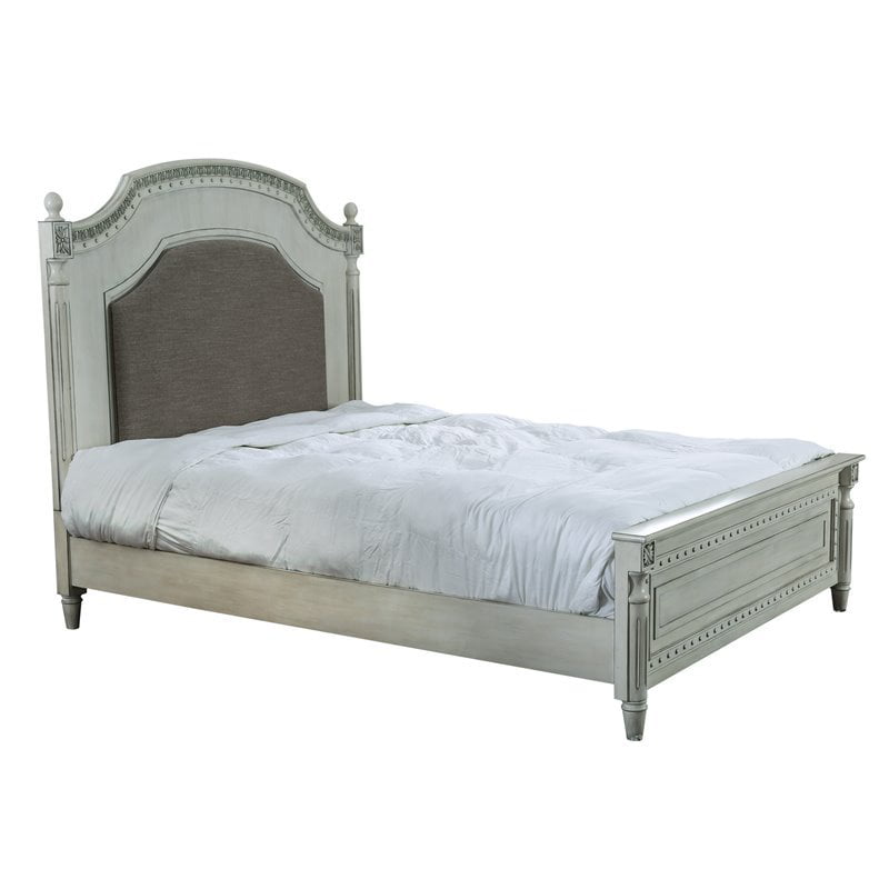 Furniture Of America Theon Transitional, Antique White Wood Queen Bed Frame