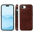 thumbnail image 4 of Compatible with iPhone 16e Case, with PU Leather Credit Card Holder Magnetic Back Stand Cell Accessories Flip Purse Slim Design Phone Cover for iPhone 16e Women Men, Brown, 4 of 11