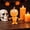 Orange, variant on Gallickan Resin Halloween Pumpkin Standing Figurine, Spooky Yard Party Tabletop Decor Ornament