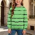 thumbnail image 3 of Girls Striped Print Sweatshirt Loose Fit Crew Neck Long Sleeve Pullover Tops Kids Casual Versatile Sweatshirts Back To School Clothes 4-14Years, 3 of 6