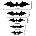 thumbnail image 6 of Indoor Halloween Decorations, Halloween Party Supplies, Halloween Wall Decals, Bat Halloween Decor, Assorted Size Black Paper 3D Bat Wall, Self-Stick Peelable Bat Decals Suitable, 6 of 8